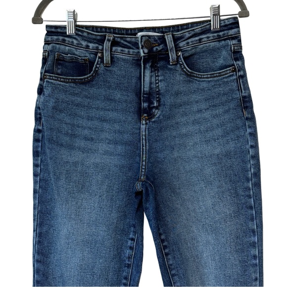 {Lauren Conrad} "Straight" High Rise Distressed Knee Stretch Denim Jeans - Picture 4 of 8